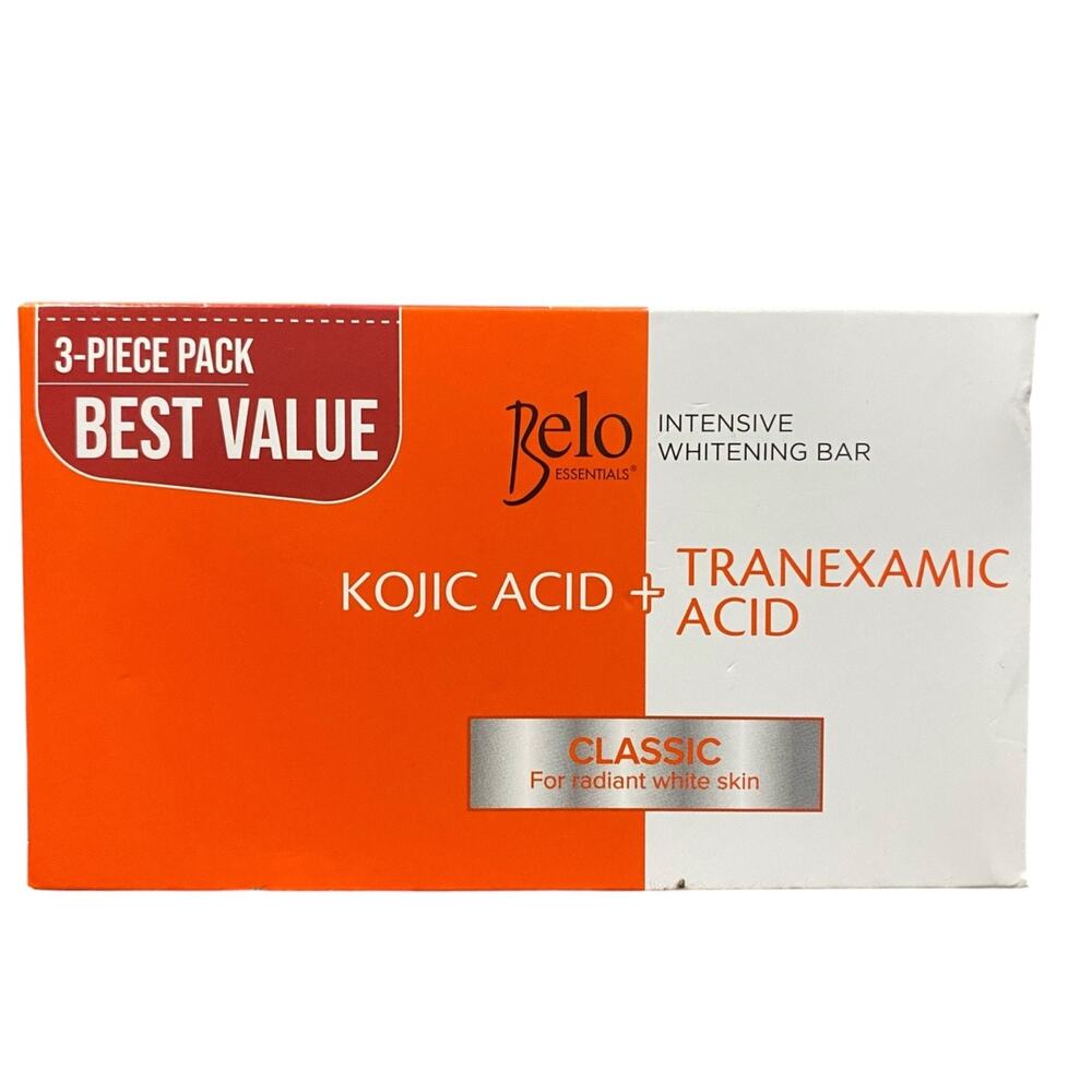 Belo Kojic Acid + Tranexamic Acid Whitening Soap 3 Bars 65g Each Exp Dec2027